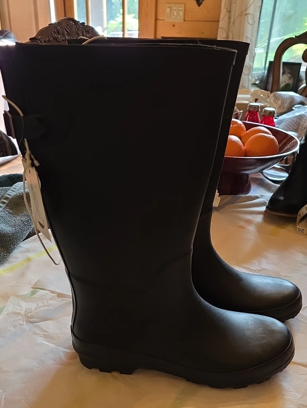 a new day Black Tall Women's Rain Boots